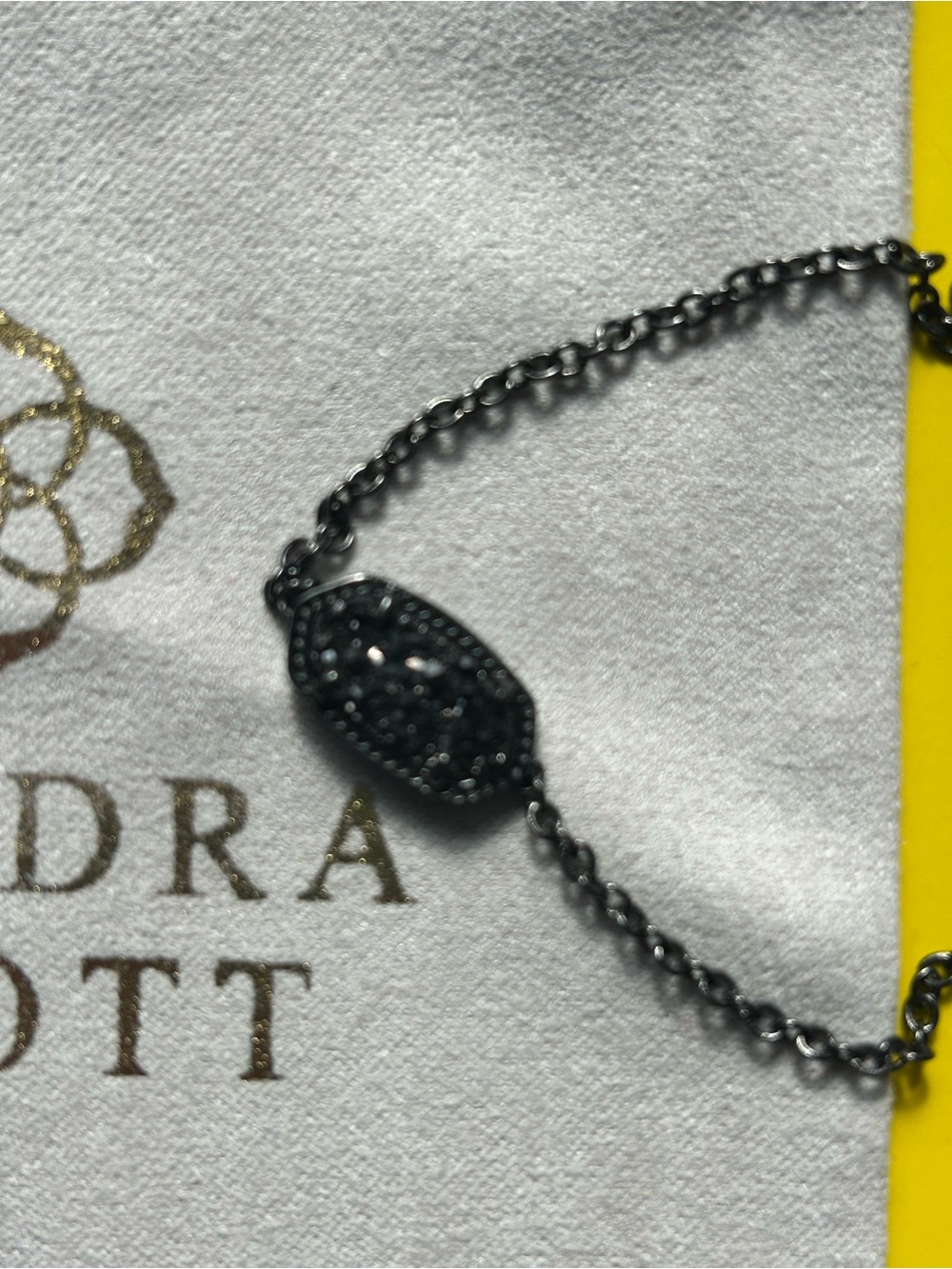Kendra Scott Black druzy Oval Bracelet - Picture 2 of 3